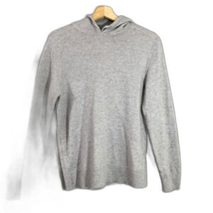 J. Crew Mens S  Gray Lambswool Blend Knit Hoodie Pullover Sweater Size Small